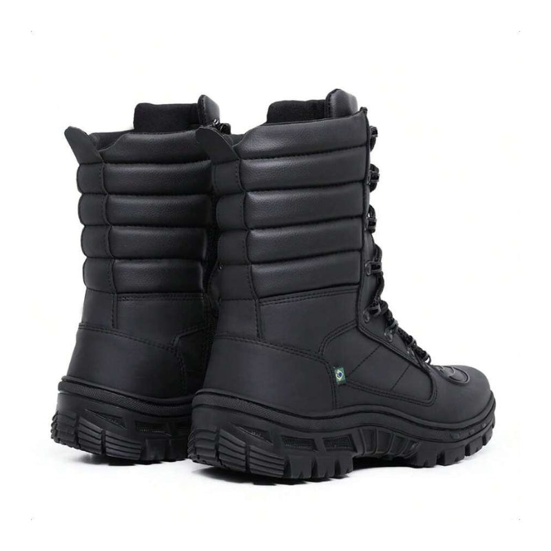 Bota Masculina Para Andar de Moto Fechamento Zíper - Couro
