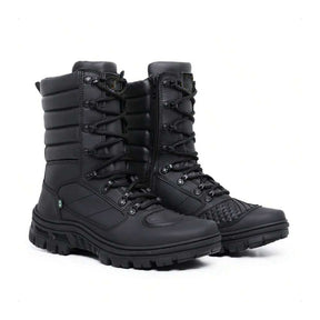 Bota Masculina Para Andar de Moto Fechamento Zíper - Couro
