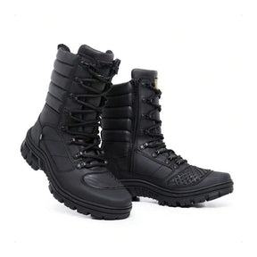 Bota Masculina Para Andar de Moto Fechamento Zíper - Couro
