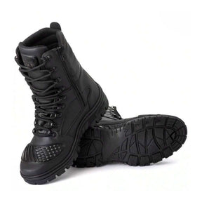 Bota Masculina Para Andar de Moto Fechamento Zíper - Couro