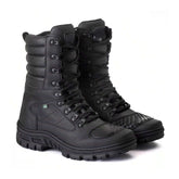 Bota Masculina Para Andar de Moto Fechamento Zíper - Couro