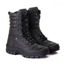 Bota Masculina Para Andar de Moto Fechamento Zíper - Couro
