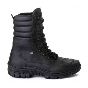 Bota Masculina Para Andar de Moto Fechamento Zíper - Couro